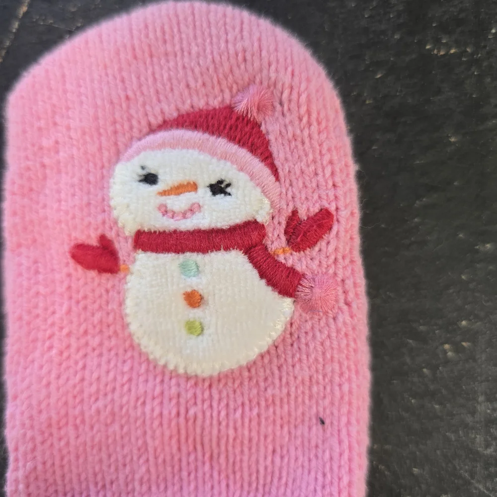 Knit Holiday Mittens Gymboree 2T - 3T Toddler Pink Snowman Cozy Cutie 2011